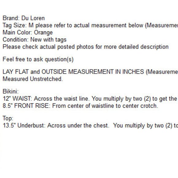 Du Loren Orange 2 piece Swimsuit - Picture 12 of 12